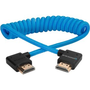 Cable Full HDMI en ángulo trenzado y enrollado de 12"a 24" Azul