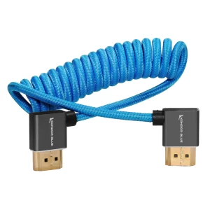 Cable Full HDMI trenzado y enrollado de 12"a 24" Azul