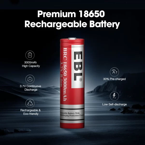 Batería recargable EBL BRC 18650 3000mAh ideal para DJI RONIN - Imagen 7